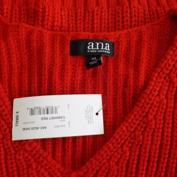 Ana Sweater - Vneck, Long Sleeve, Red, New w/Tags NWT - Size XSmall  (553) - Picture 5 of 7